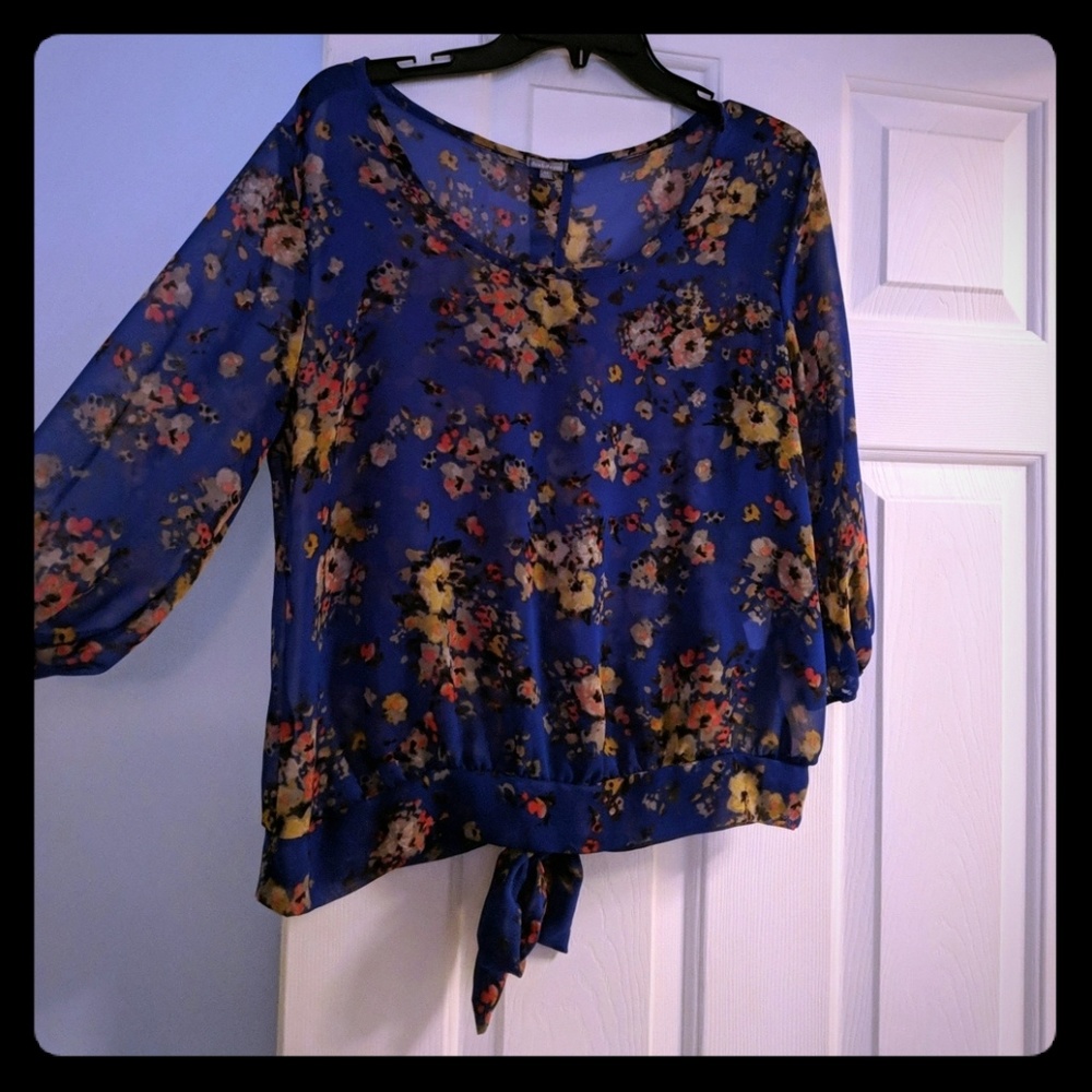 Sheer floral blouse